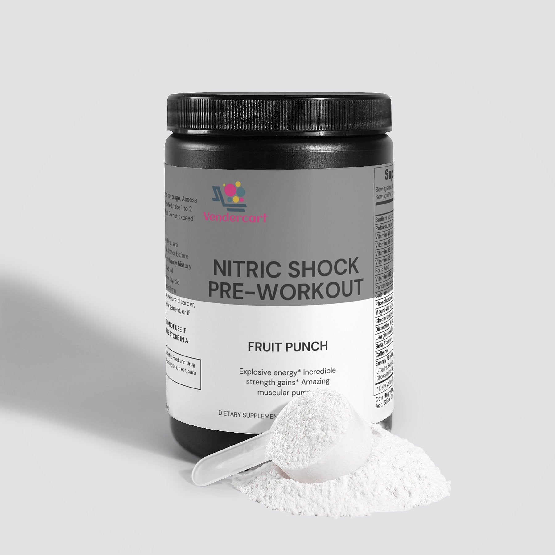 Nitric Shock Pre-Workout Formula Explosive Energy &amp; Endurance Booster