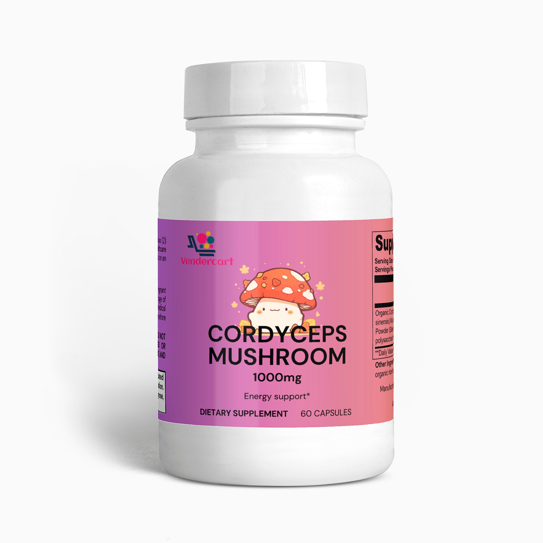 Premium Cordyceps Mushroom 1000 mg Immune Boost, Energy & Recovery Support