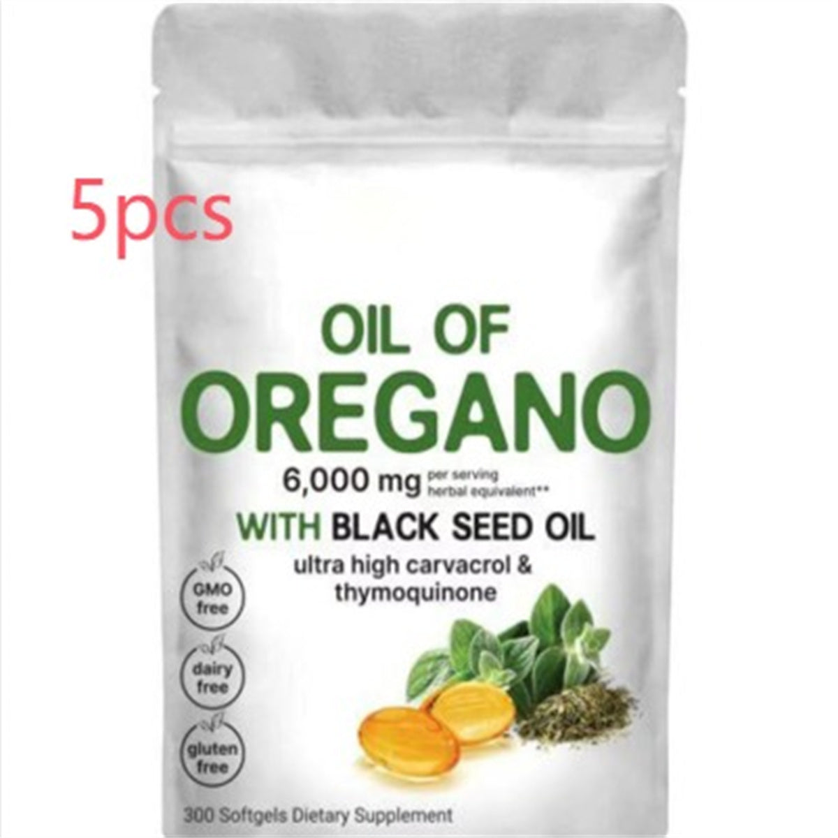 Oregano Soft Capsules 6000 mg with Black Seed Oil 300 tablets