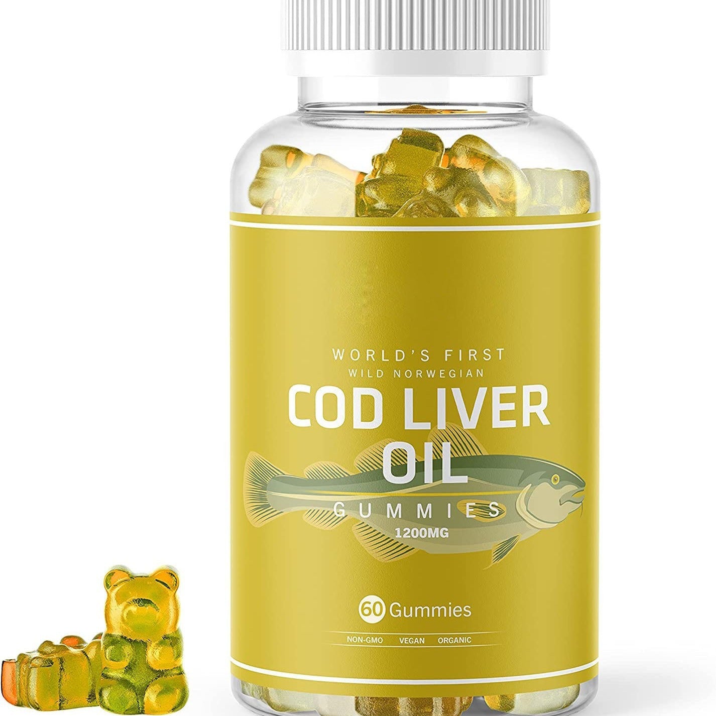 Cod Liver Oil 1200 mg Soft Gummies Immune & Brain Health