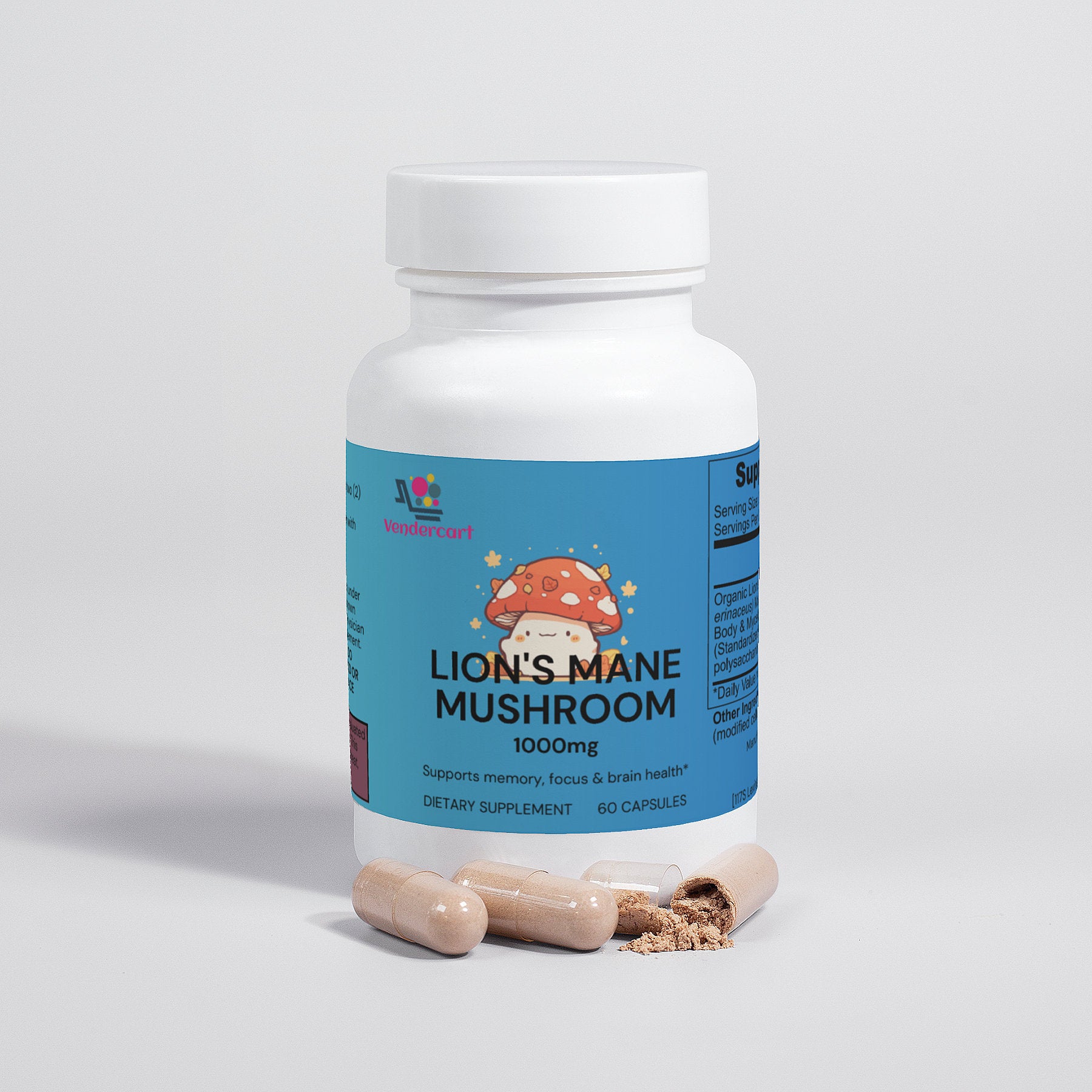 Lion&#39;s Mane Mushroom 1000 mg Cognitive Power &amp; Nerve Health