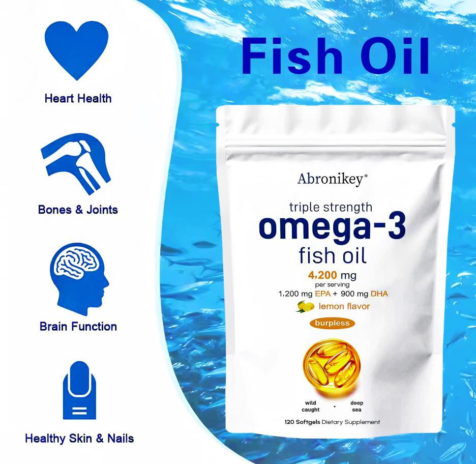 Triple Strength Fish Oil 4200mg Omega-3 for Heart, Brain & Joint Health