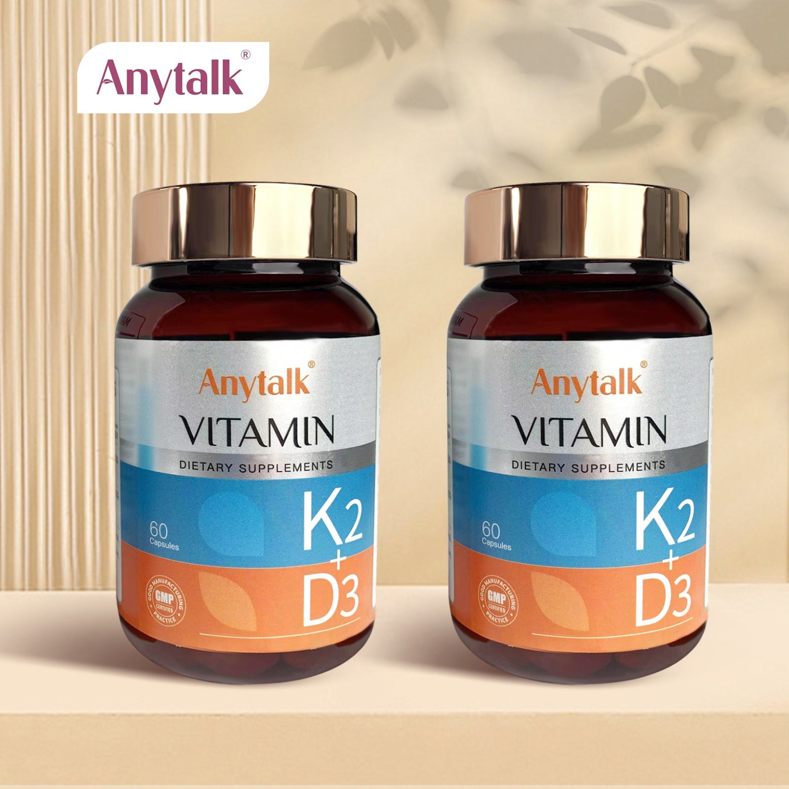 Vitamin D3 + K2 Capsules Essential Support for Strong Bones &amp; Heart Health