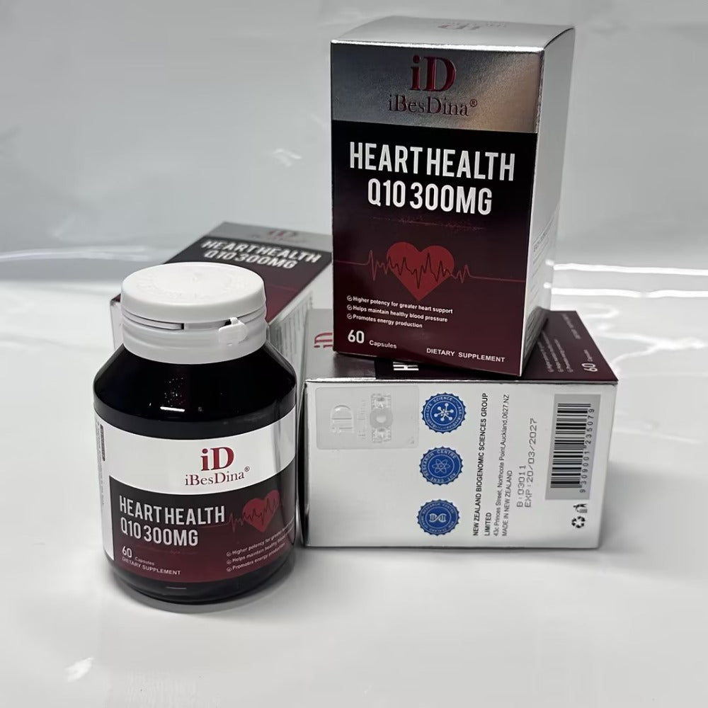 iBesDina Heart Health Q10 300mg CoQ10 for Energy, Heart & Cellular Support