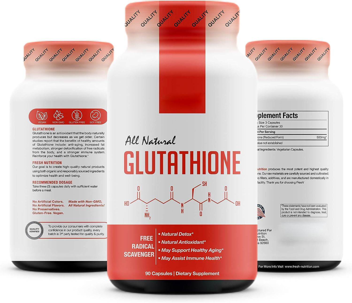 Glutathione 500 mg Skin Brightening, Detox & Anti-Aging Support