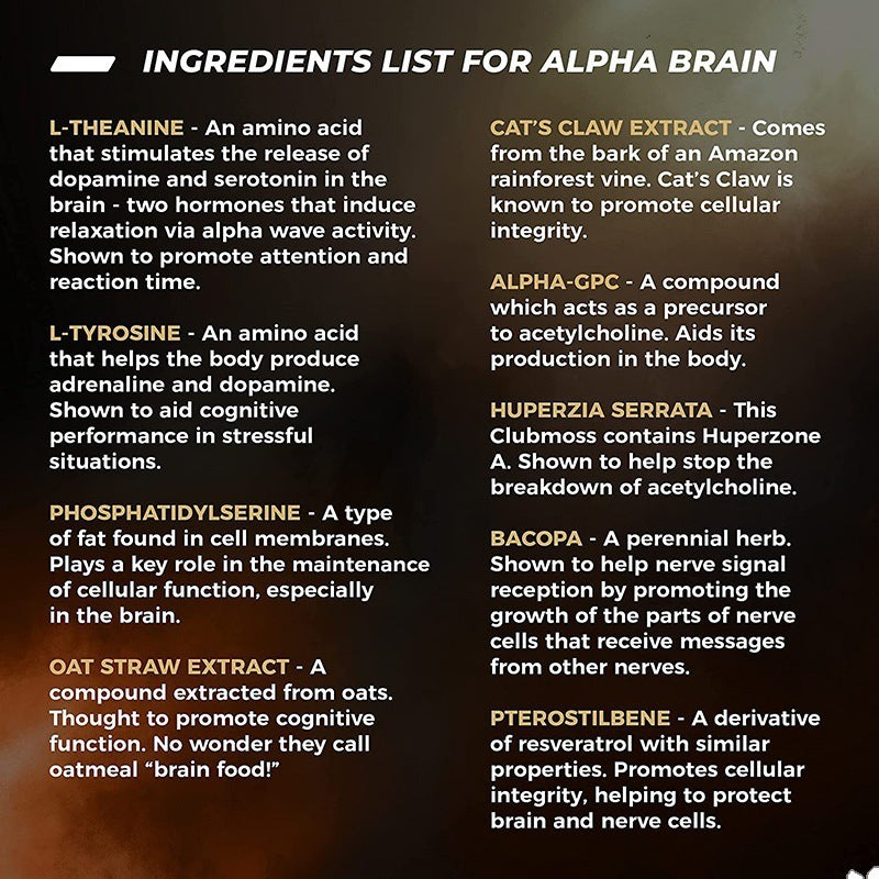 L Theanine Brain Complex Focus, Mood & Cognitive Support