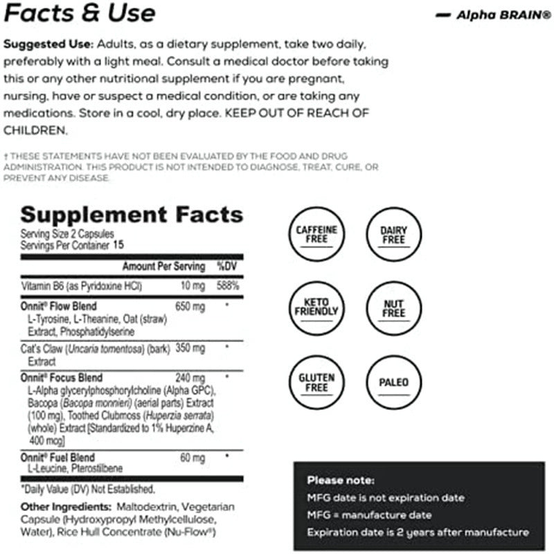 L Theanine Brain Complex Focus, Mood & Cognitive Support