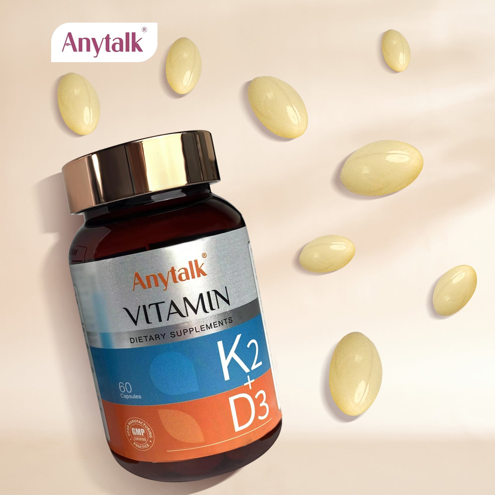 Vitamin D3 + K2 Capsules Essential Support for Strong Bones & Heart Health